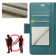 Case for Samsung Galaxy A36, ERBORD Glossy Litchi, wallet with flap, green