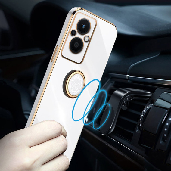 Case for Oppo Reno7 Lite, Electro Ring, white