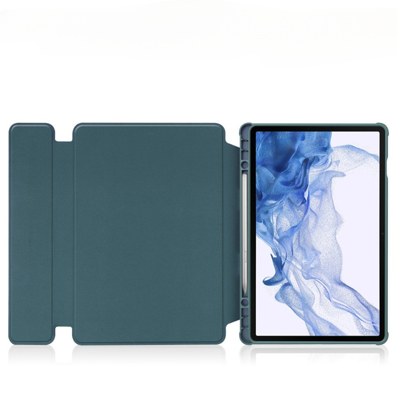 Keyboard case for Samsung Galaxy Tab S9, Rotary 360° Leather, dark green