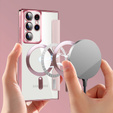 Flip case for Samsung Galaxy S22 Ultra 5G, RFID Wallet MagSafe CamShield, pink