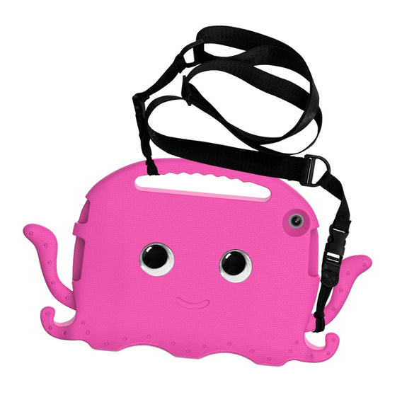 Children's case for Lenovo Tab M10 10.1 Gen 3, with handle, octopus, dark pink