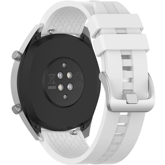 22mm Silicone strap with buckle for Huawei Watch GT / Watch GT2 - White