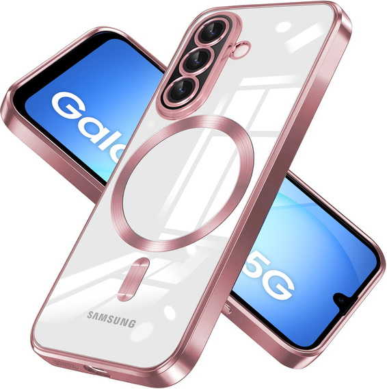 Case for Samsung Galaxy A17 5G, Electro MagSafe, transparent with pink sides