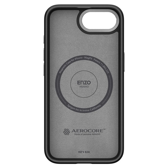 Spigen Case for iPhone 16E, Enzo Aramid MagSafe, carbon black + 9H Tempered Glass