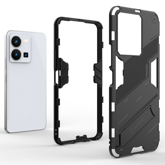 Case for Vivo Y35 4G, Military kickstand, black