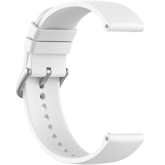 Silicone strap 20mm, White/Silver Buckle