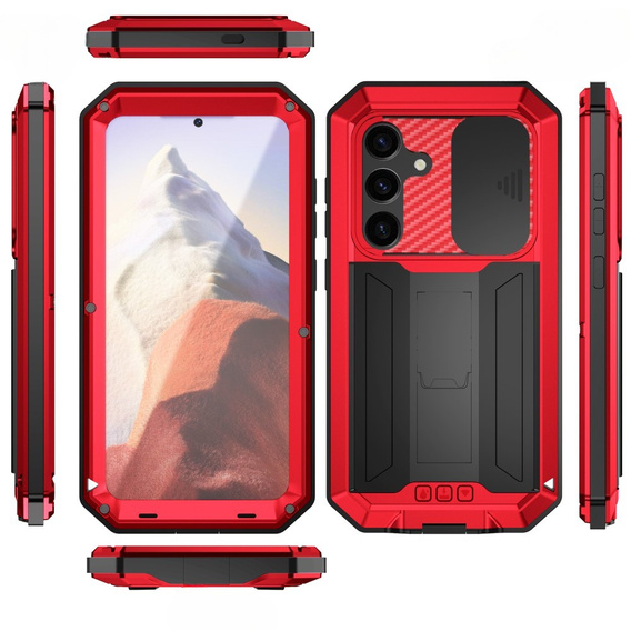 Armored case for Samsung Galaxy S25, R-JUST, red