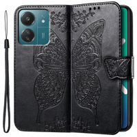 Flip case for Xiaomi Redmi 13C / Poco C65, Butterfly, black