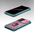 Case for Samsung Galaxy S24, CamShield Slide, green / pink