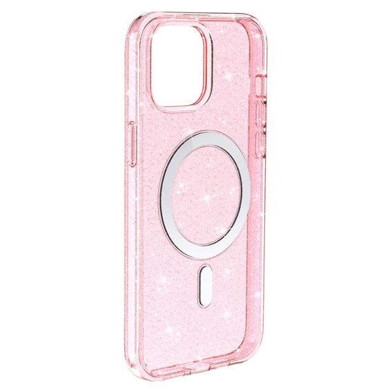 Case for iPhone 14, Dropproof MagSafe Glitter, pink