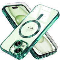 Case for iPhone 15, Electro MagSafe, green + Screen Glass