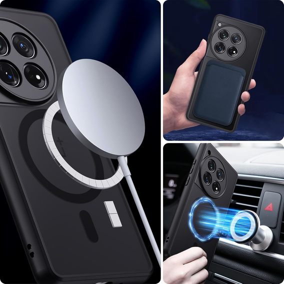 Case for OnePlus 12, for MagSafe, ERBORD Matt Case, black