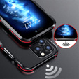 Case LUPHIE for iPhone 15 Pro, Armor Bumper, black / red