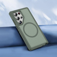 Case with frame for Samsung Galaxy S24 Ultra, for MagSafe, green
