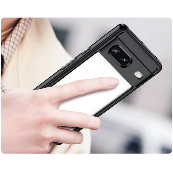 Case for Google Pixel 7 5G, Fusion Hybrid, with camera protection, transparent / black