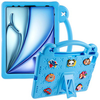 Children's case for Apple iPad Air 11" 6 gen. 2024, Cute Patterns, with stand, blue