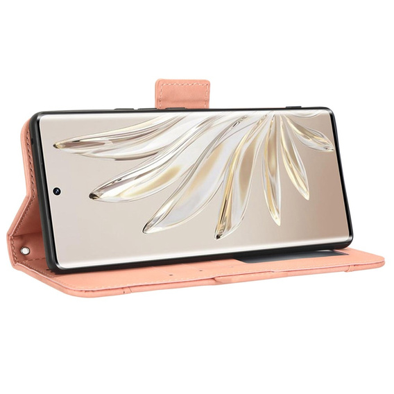 Flip case for Honor 70 5G, Card Slot, pink