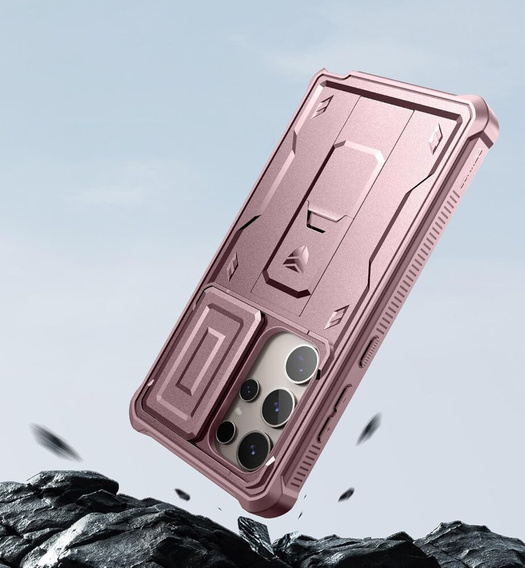 Armored case for Samsung Galaxy S24 Ultra, Dexnor Full Body (Two Frames), pink rose gold