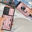 Armored case for Samsung Galaxy A54 5G, Camera Slide Card Slot, pink rose gold