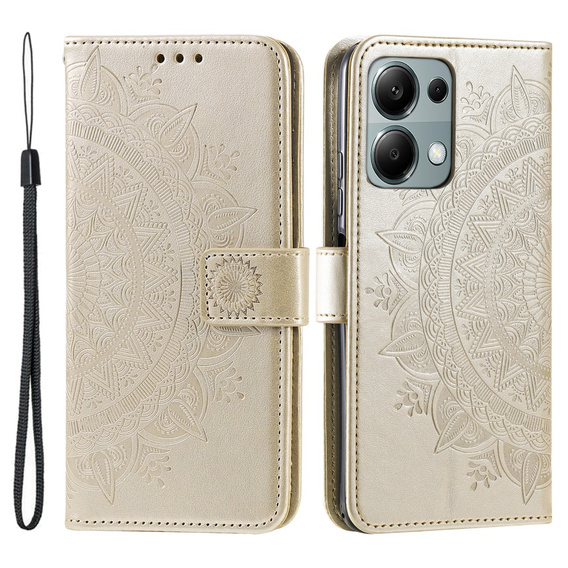 Flip case for Xiaomi Redmi Note 13 Pro 4G / Xiaomi Redmi Note 14S / Xiaomi Poco M6 Pro 4G, Mandala, gold