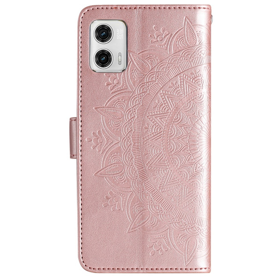Flip case for Motorola Moto G73 5G, Mandala Flower, pink rose gold