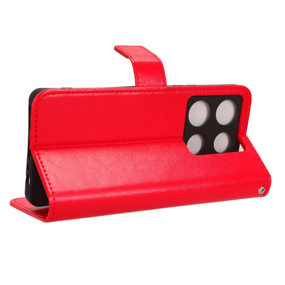 Flip case for Infinix Note 30 Pro 4G, Crazy Horse Wallet, red