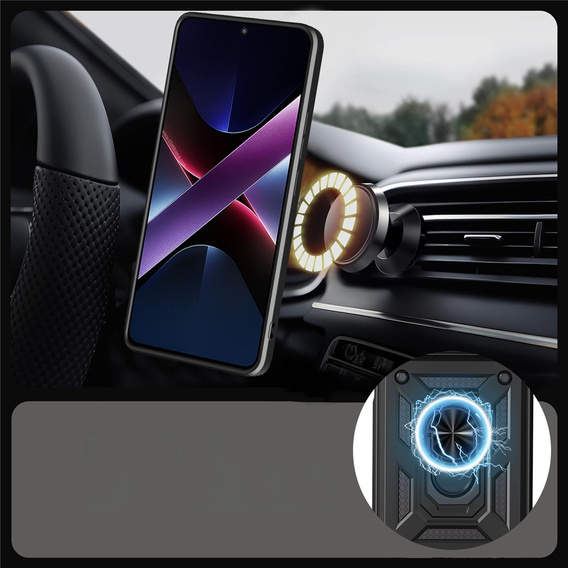Armoured case for Oppo Reno 14, with camera protection, with stand, black