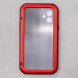 Love Mei Case for iPhone 12, armored with glass, red