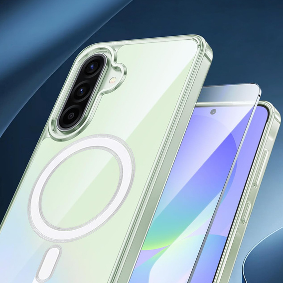 Case for Samsung Galaxy A36, Dropproof MagSafe, transparent + 9H Tempered Glass