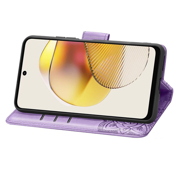Flip case for Motorola Moto G73 5G, Butterfly, purple