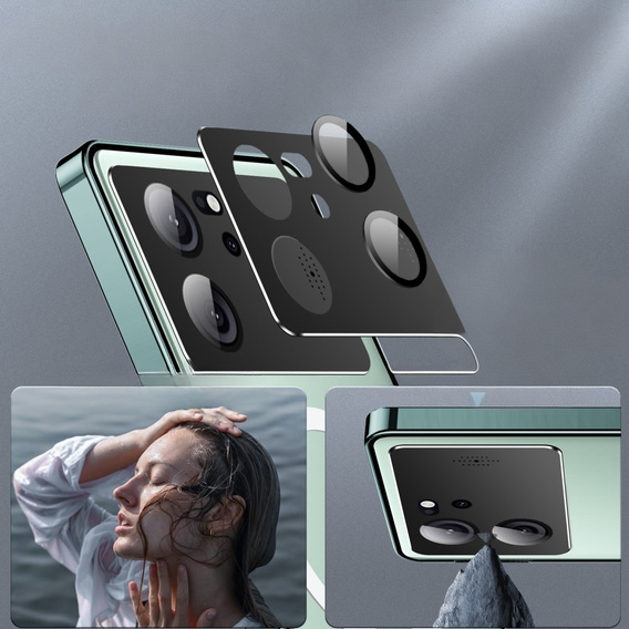 Camera Protection Case for Xiaomi 13T / 13T Pro, CamShield MagSafe, transparent / green