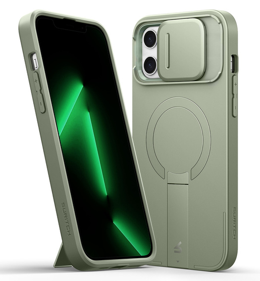 Case for iPhone 13 / 14, Suritch Shockproof, for MagSafe, green