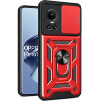 Case for Oppo Reno 10 / 10 Pro, CamShield Slide, red
