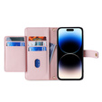 Flip case for iPhone 14 Pro Max, Wallet Zipper Pocket, pink