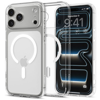 Spigen Ultra Hybrid MagSafe case for iPhone 17 Pro, Clear / White