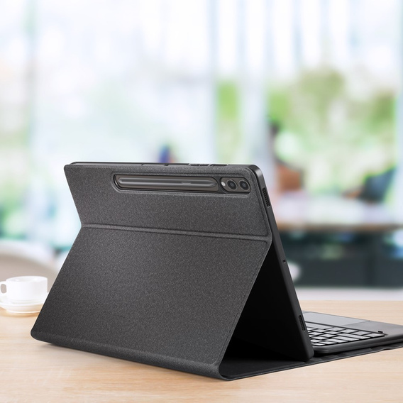 Case + keyboard Samsung Galaxy Tab S10+ Plus, Dux Ducis TouchPad Leather Pen Slot, black