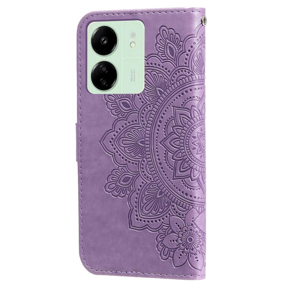 Flip case for Xiaomi Redmi 13C / Poco C65, Mandala Flower, purple