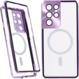 Magnetic Dual Glass MagSafe case for Samsung Galaxy S21 Ultra, purple