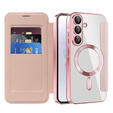 Flip case for Samsung Galaxy A56, RFID Wallet MagSafe CamShield, pink