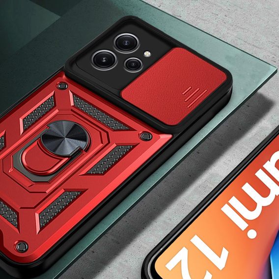 Case for Xiaomi Redmi 12, CamShield Slide, red
