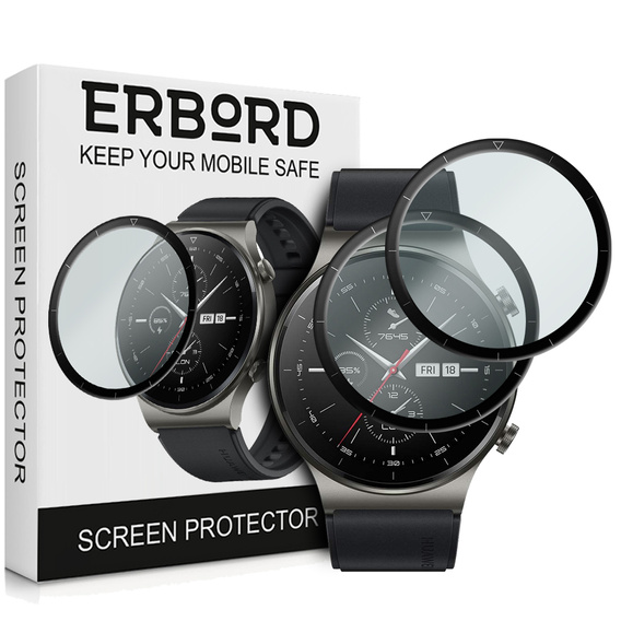 2x ERBORD Hybrid Glass for Huawei Watch GT 2 Pro