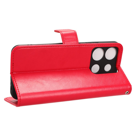 Flip case for Infinix Smart 7 HD 4G, Crazy Horse Wallet, red