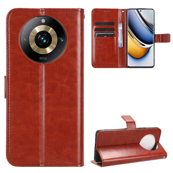 Flip case for Realme 11 Pro 5G / Pro+ 5G, Crazy Horse Wallet, brown