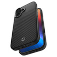 Spigen Enzo Aramid MagSafe case for iPhone 17, carbon black / silver