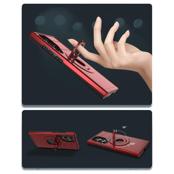 Case for Samsung Galaxy S24 Ultra, Military Magnet, for MagSafe, red