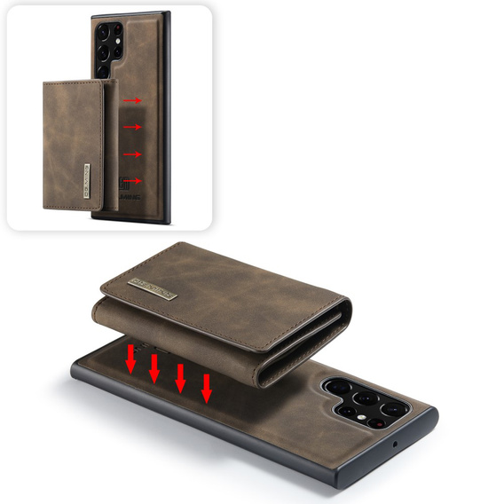 Case for Samsung Galaxy S22 Ultra 5G, DG.MING 2in1, coffee