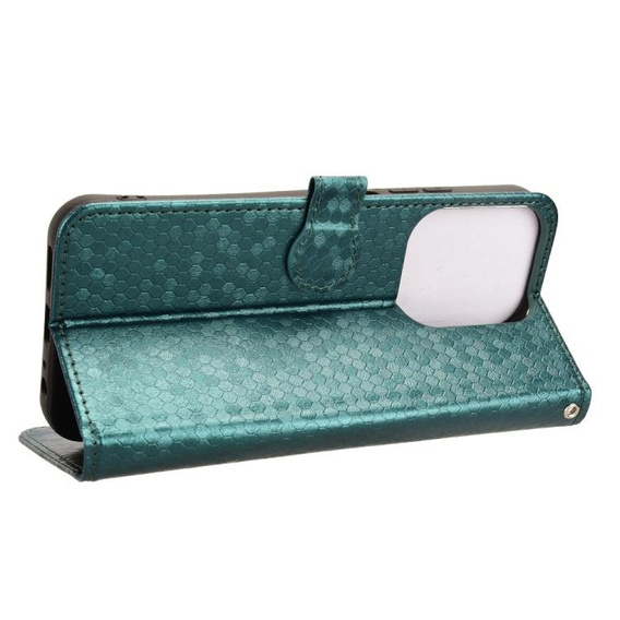 Flip case for Xiaomi Redmi 15C 4G/LTE, Wallet Rhombus, green