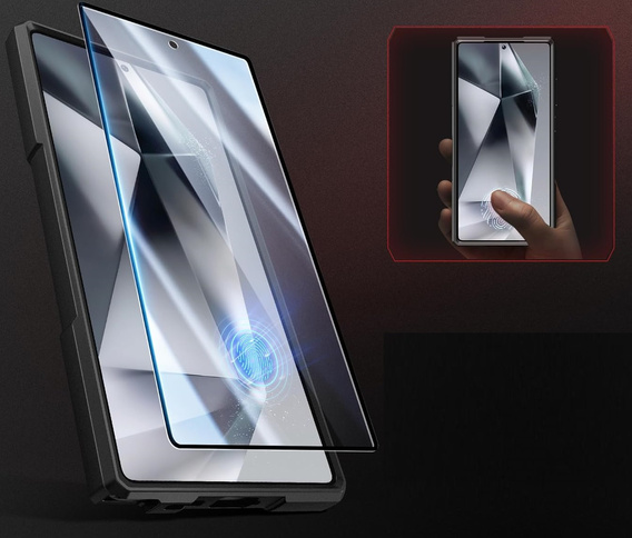 Case for Samsung Galaxy S25 Ultra, Tongate MECH MagSafe Series, Black + 9H Tempered Glass