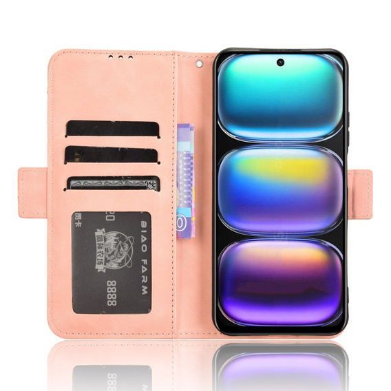 Flip case for Infinix Hot 50 4G, Card Slot, pink
