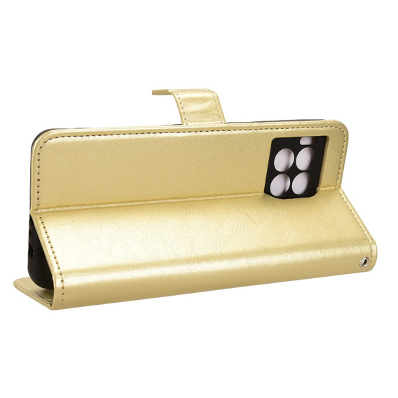 Flip case for T Phone 2 Pro 5G, Crazy Horse Wallet, gold